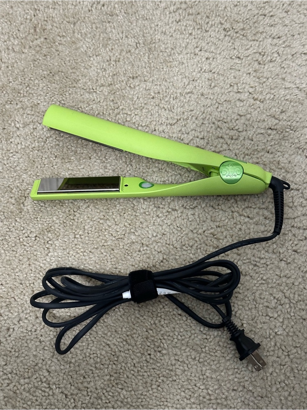 Tyme Iron Pro 2-in-1 Hair Curler & Straightener Auto Shutoff RARE Lime Green EUC